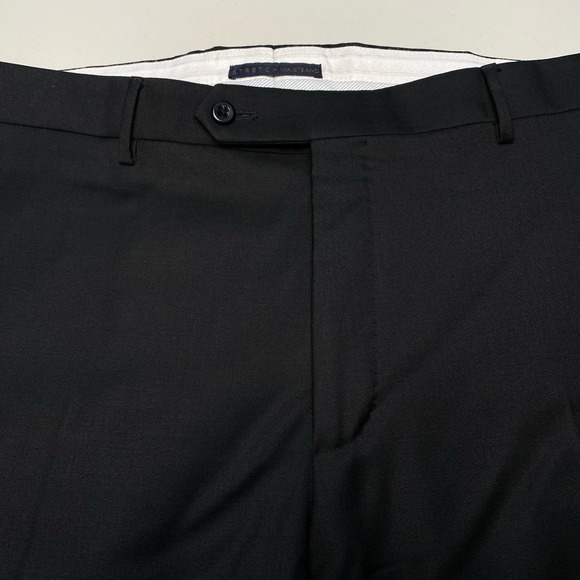 Zanella Noah Dress Pants 36 (38x32) Mens Wool Twill Black 11843
